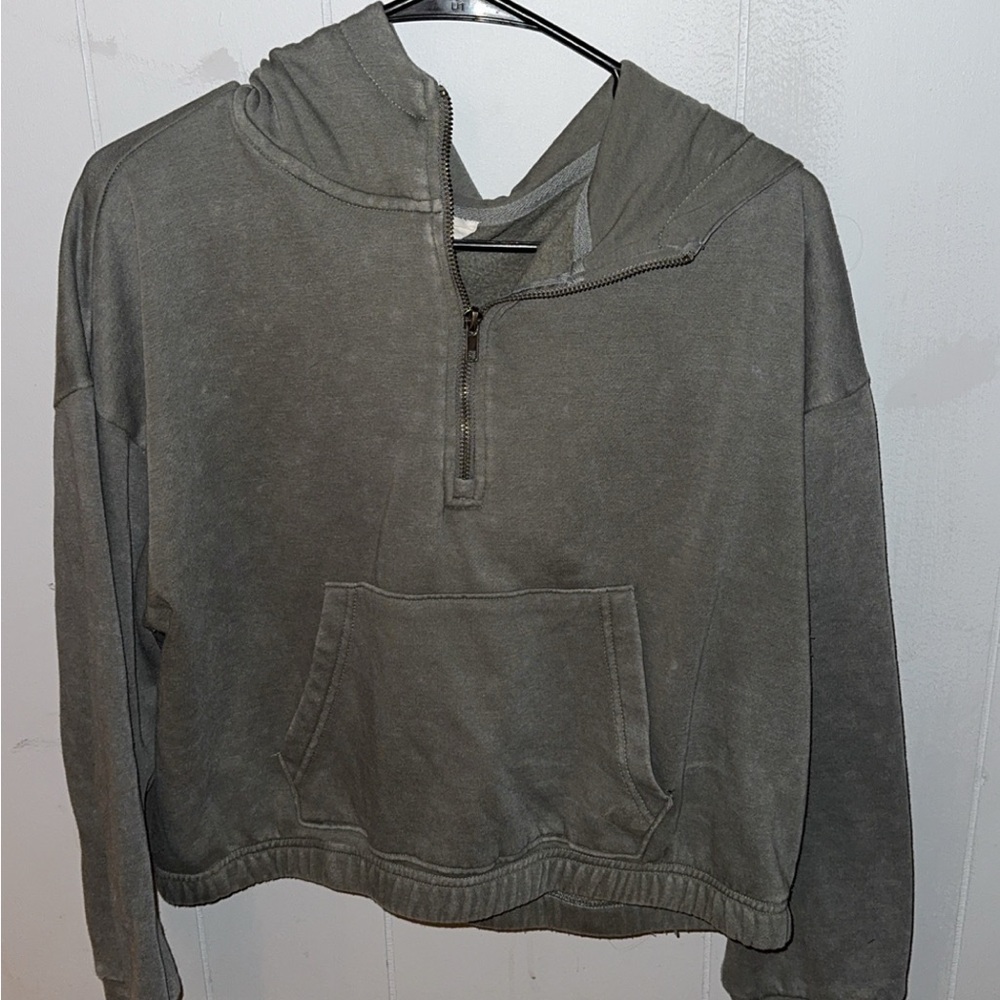 Women’s Green Half-Zip Sweater